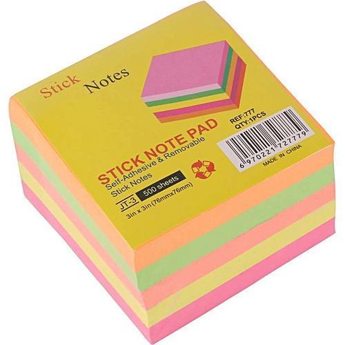 Notas Post Adhesivas Cubo Fluo X Cm X Oficina Anotar Notas Adhesivas