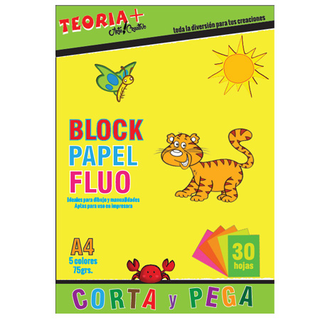 Block Papel Fluo Treoria A Papeleria