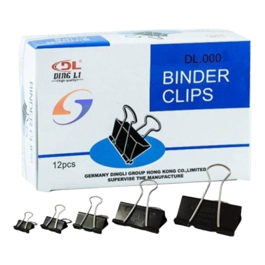 APRETAPAPEL DOBLE CLIPS 19MM CAJA X12 PAPELERIA