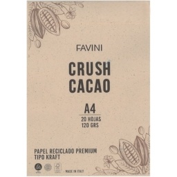 BLOCK FAVINI CRUSH CACAO PAPEL 100% RECICLADO A4 X20