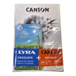 BLOCK CANSON GRADUATE CROQUIS A4 + LAPICES LYRA X12