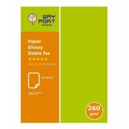 PAPEL FOTOGRAFICO WAYPORT DOBLE FAZ GLOSSY A4 260 GR. X 20 H.