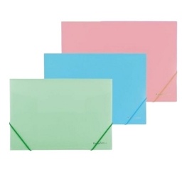 CARPETA ELASTICO PLASTICA OMEGA PASTEL A4