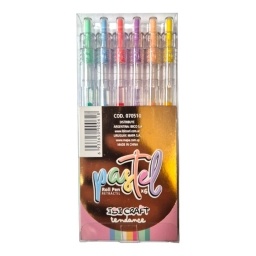 BOLIGRAFO IBI CRAFT PASTEL TENDANCE RETRACTIL X6