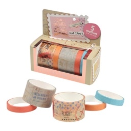 CINTA ADHESIVA WASHI TAPE IBI CRAFT TRAVEL PACK X5