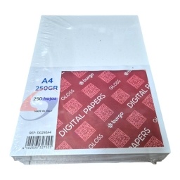 HOJAS BURGO DIGI GLOSS LASER E INKJET A4 250 GR. X250