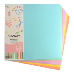 CARTULINAS COLORES PASTEL IBI CRAFT 180GR. 30X30CM.  PACK X36