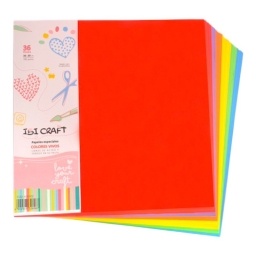 CARTULINAS COLORES VIVOS IBI CRAFT 180 GR. 30X30CM. PACK X36