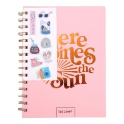 CUADERNO IBI CRAFT TAPA DURA CON STICKERS A5 80H. THE SUN