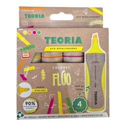 RESALTADORES TEORIA ECO FLUO PACK X4