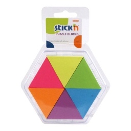 NOTAS POST ADHESIVAS COLORES FLUO PUZZLE X6