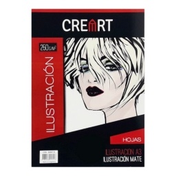 HOJAS DIBUJO CREART ILUSTRACION 250GR. A3 PACK X10