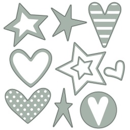 TROQUEL DE CORTE ESTRELLAS Y CORAZONES PARA MAQUINA IBI CRAFT DE 6