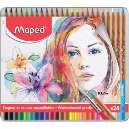 LAPICES DE COLORES MAPED ACUARELABLES LATA X24