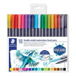 MARCADORES STAEDTLER BRUSH PUNTA PINCEL ACUARELABLES X18