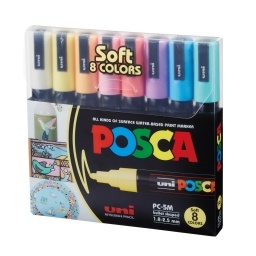 MARCADOR UNI POSCA 2.5MM. PASTEL SET X8